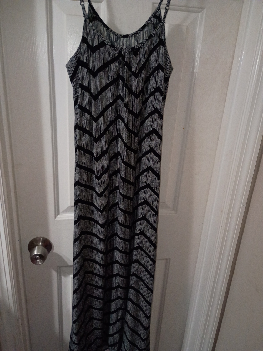Merona Black and Gray Chevron Maxi Dress